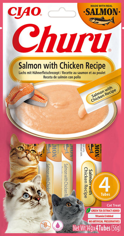 Ciao Churu 4 Pack Cat Treat - Salmon with Chicken Recipe