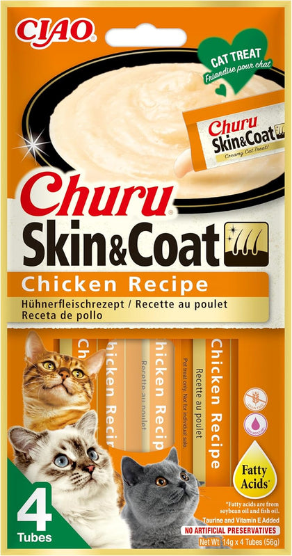 Ciao Churu Skin & Coat 4 Pack Cat Treat - Chicken Recipe