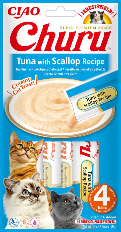 Ciao Churu 4 Pack Cat Treat - Tuna with Scallop Recipe