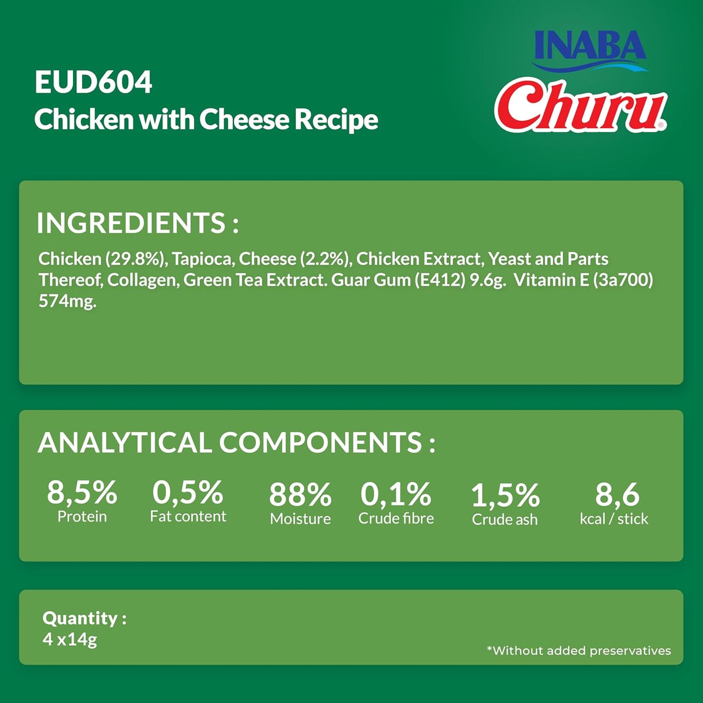 Ciao Churu 4 & 8 Pack Dog Treat - Chicken with Cheese Recipe - 4 x 14g & 8 x 20g