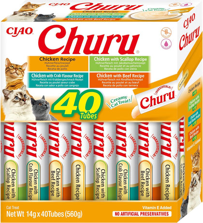 Ciao Churu 40 Pack Box Cat Treat - Chicken Variety