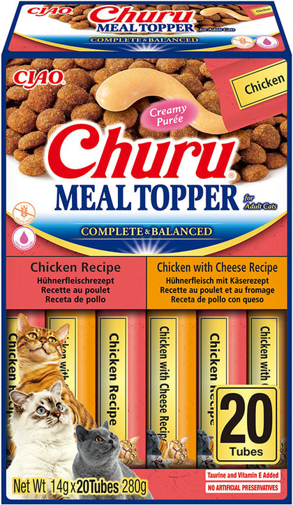 Ciao Churu 20 Pack Meal Topper for Adult Cats - Chicken Variety