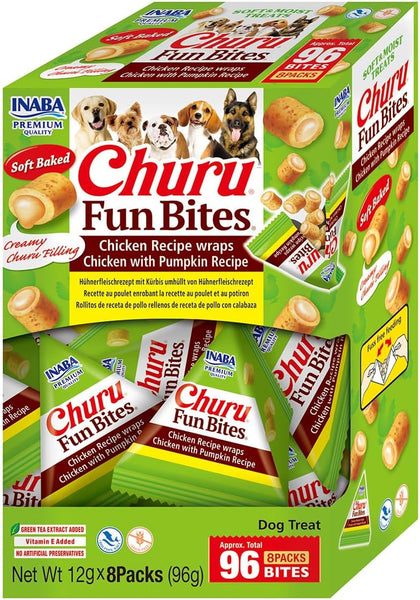 Ciao Churu Fun Bites Dog Treat - Chicken Recipe wraps Chicken with Pumpkin Recipe