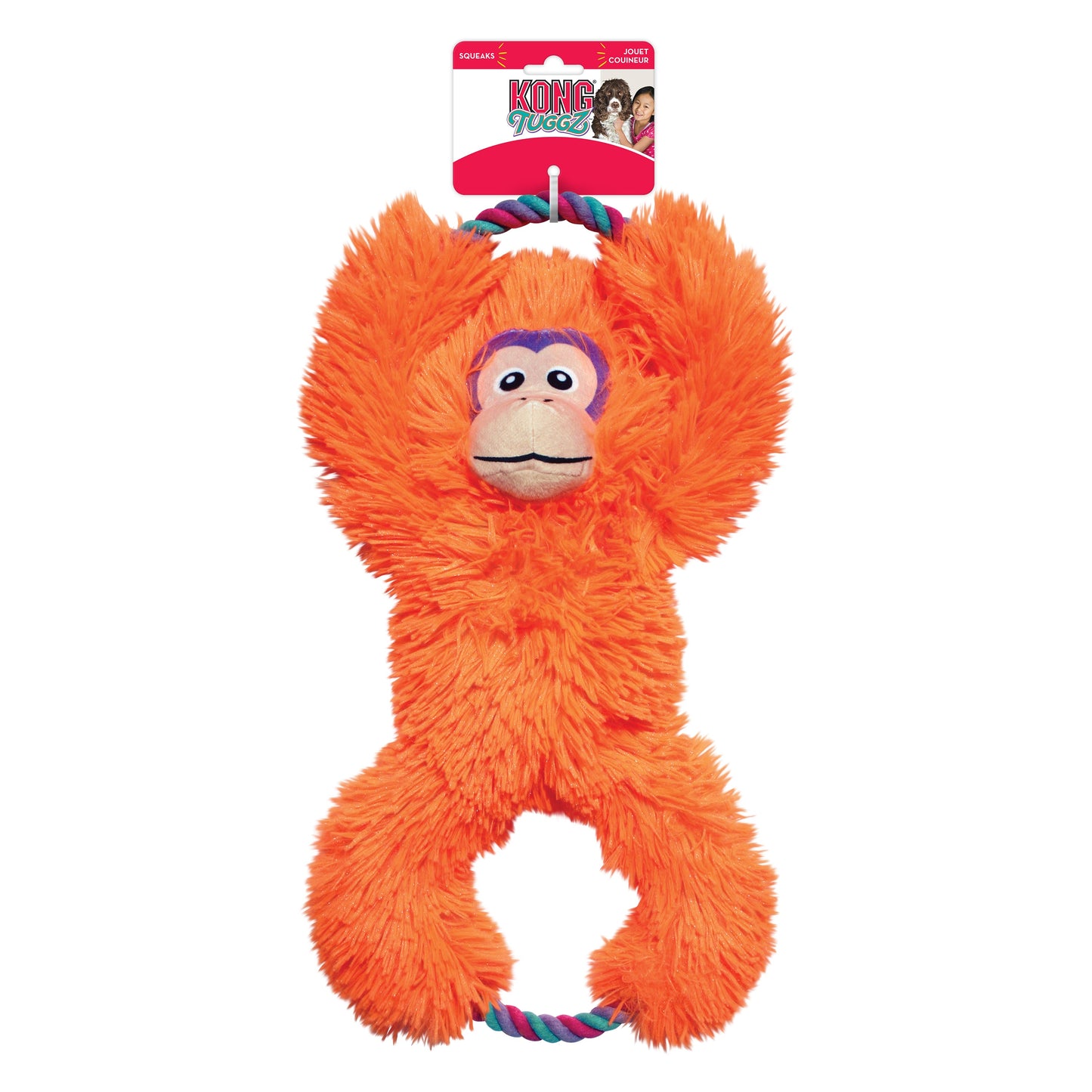 Front View of KONG Tuggz Monkey Dog Toy - Extra Large