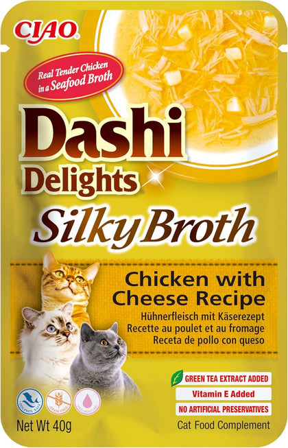Ciao Dashi Delights Silky Broth Wet Cat Food - Chicken with Cheese Recipe