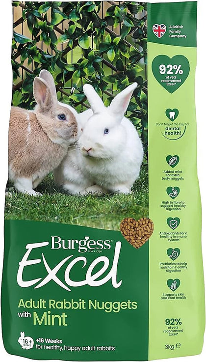 Burgess Excel Adult Rabbit Nuggets with Mint