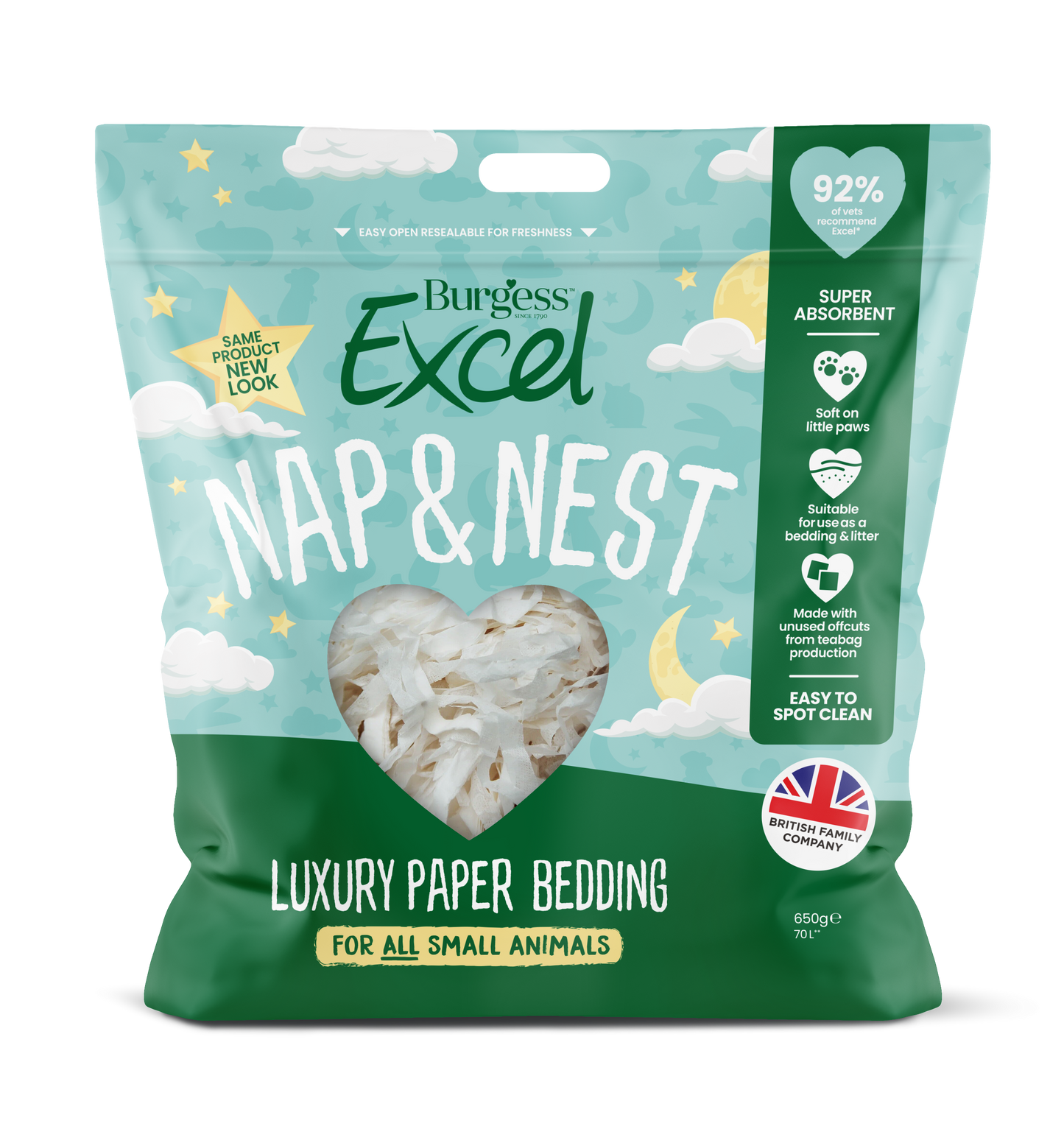 Front View of Burgess Excel Nap & Nest Luxury Paper Bedding - 650g