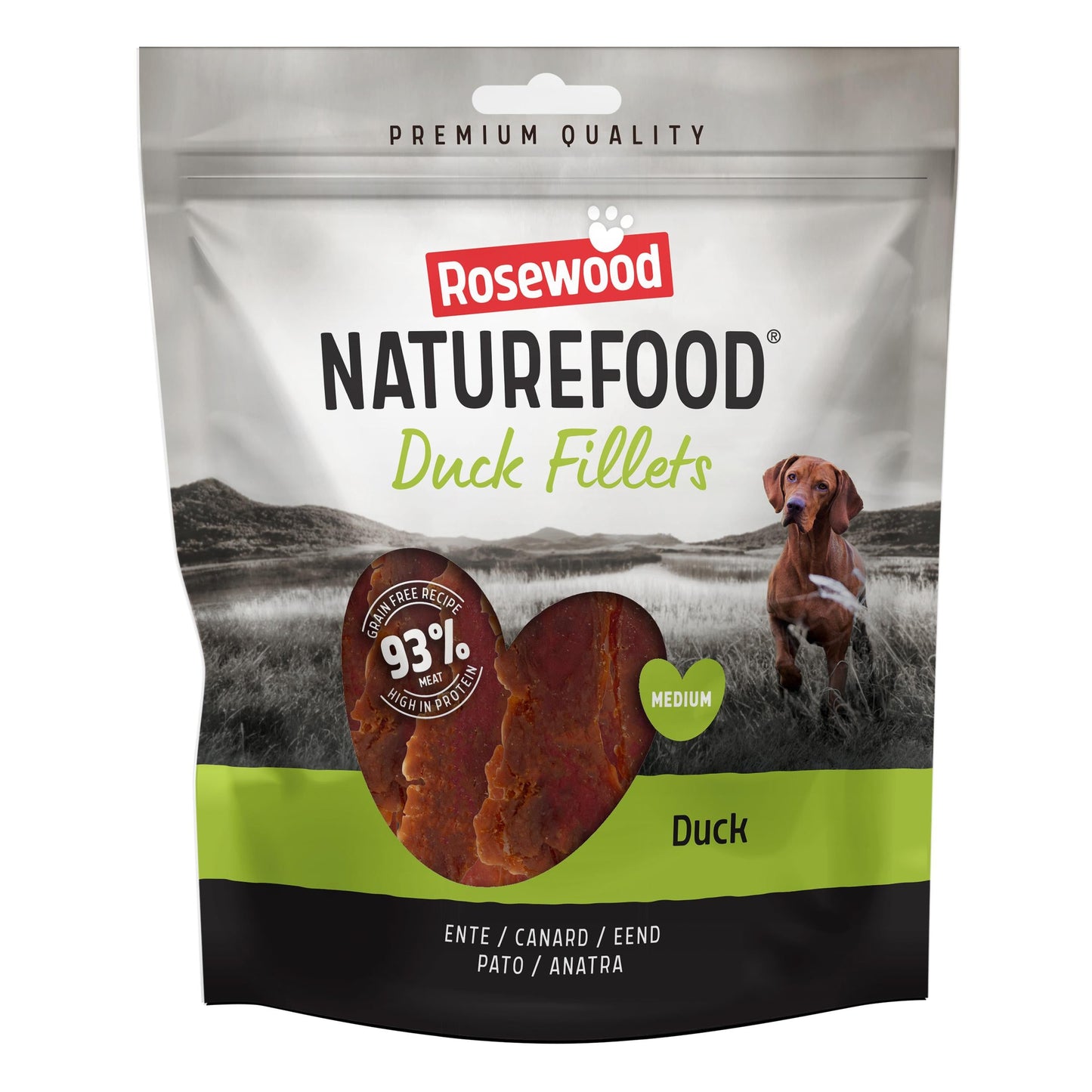 Front View of Naturefood Fillets Value Pack Dog Treats - Duck - 320g