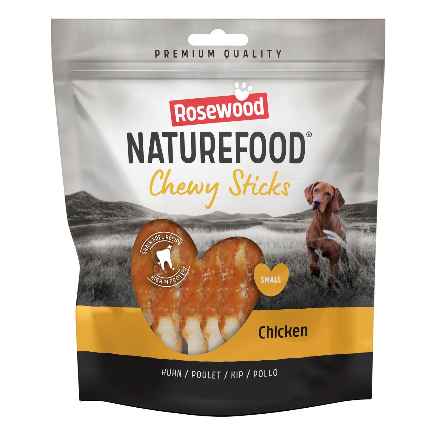 Front View of Naturefood Twists Value Pack Dog Treats - Chicken - 320g