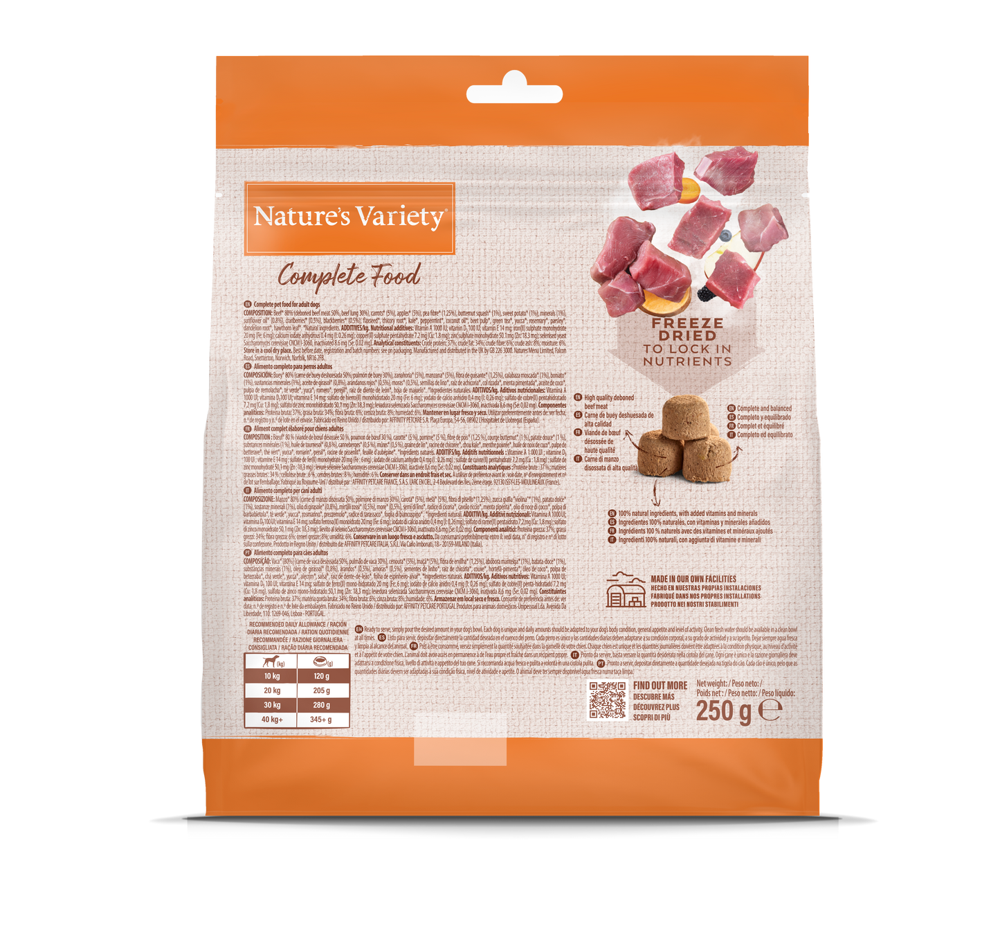 Nature's Variety Complete Freeze Dried Adult Dry Dog Food - Beef