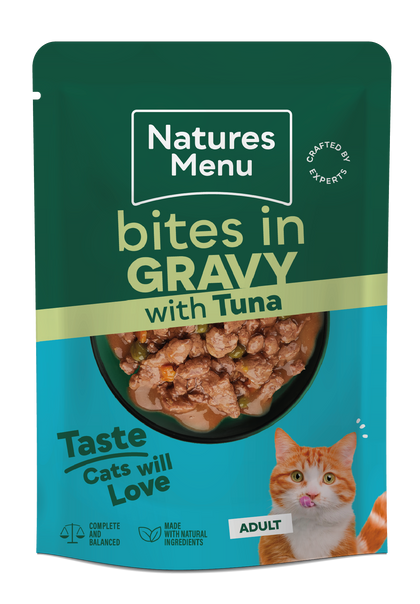 Natures Menu Bites in Gravy with Tuna Adult Wet Cat Food