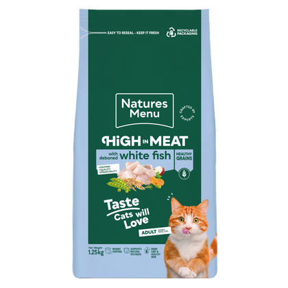 Natures Menu High in Meat with White Fish Adult Dry Cat Food
