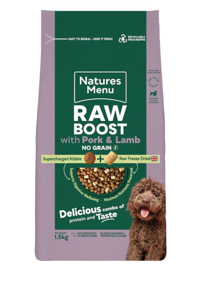 Natures Menu Freeze Dried Raw Boost with Pork & Lamb Adult Dry Dog Food