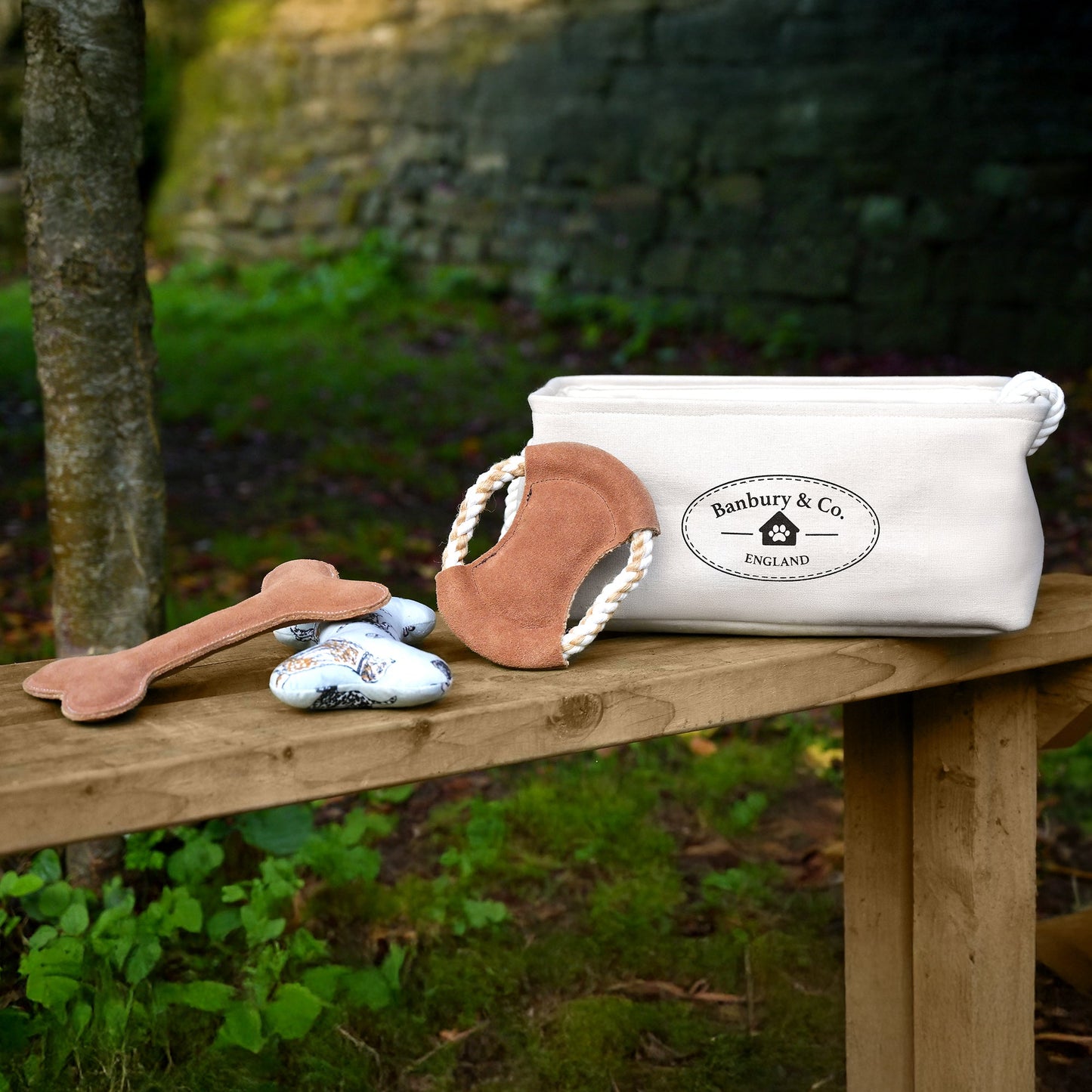 Banbury & Co Rural Retreats Suede and Rope Frisbee Dog Toy