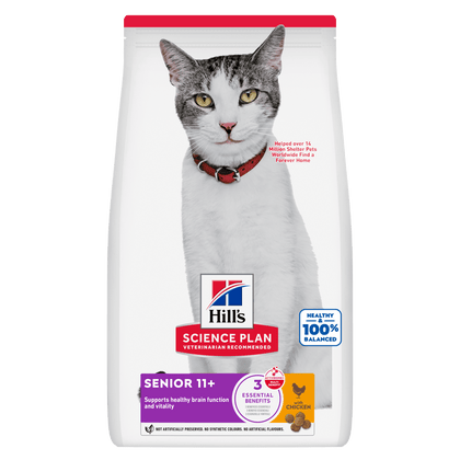 Hill's Science Plan Senior 11+ Dry Cat Food - Chicken