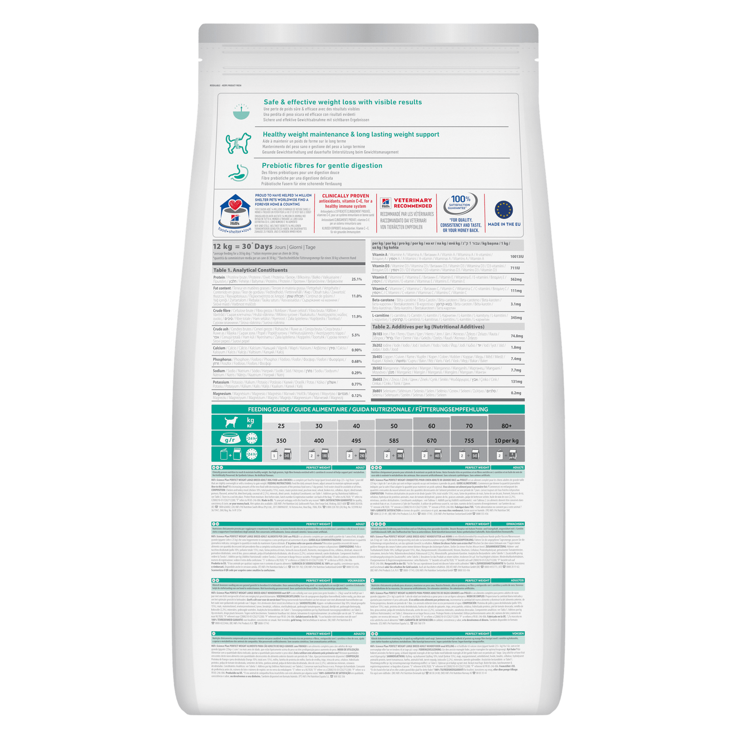 Hill's Science Plan Perfect Weight Large Adult 1+ Dry Dog Food - Chicken