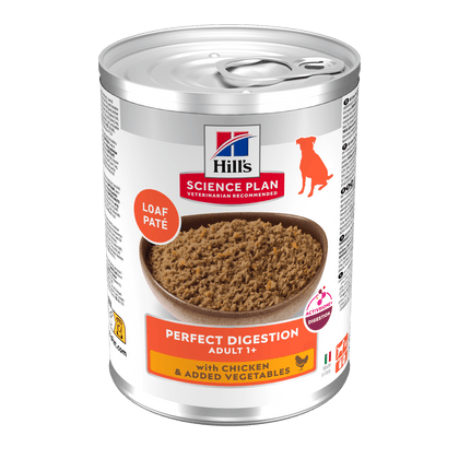 Hill's Science Plan Perfect Digestion Medium Adult 1+ Wet Dog Food with Chicken & Vegetables - 12 x 363g Can