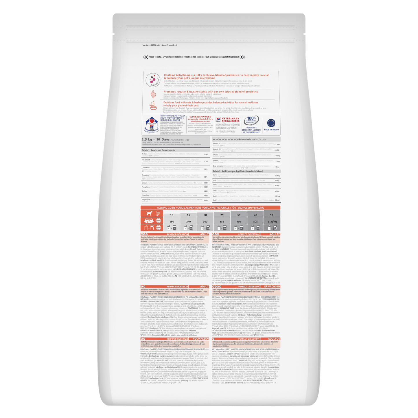 Hill's Science Plan Perfect Digestion Medium Adult 1+ Dry Dog Food - Chicken & Brown Rice