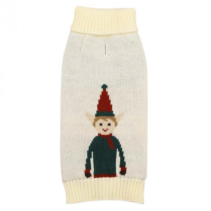 Festive Collection Multicolour Knitted Elf Dog Jumper M/L