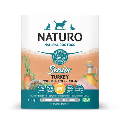 Naturo Senior Dog Food Turkey & Rice With Veg Tray