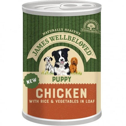 James Wellbeloved Puppy Wet Dog Food - Chicken Rice & Vegetables in Loaf