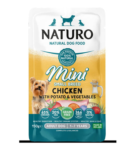 Naturo Adult Dog Food Mini Grain Free Chicken with Potato & Vegetables Pouch
