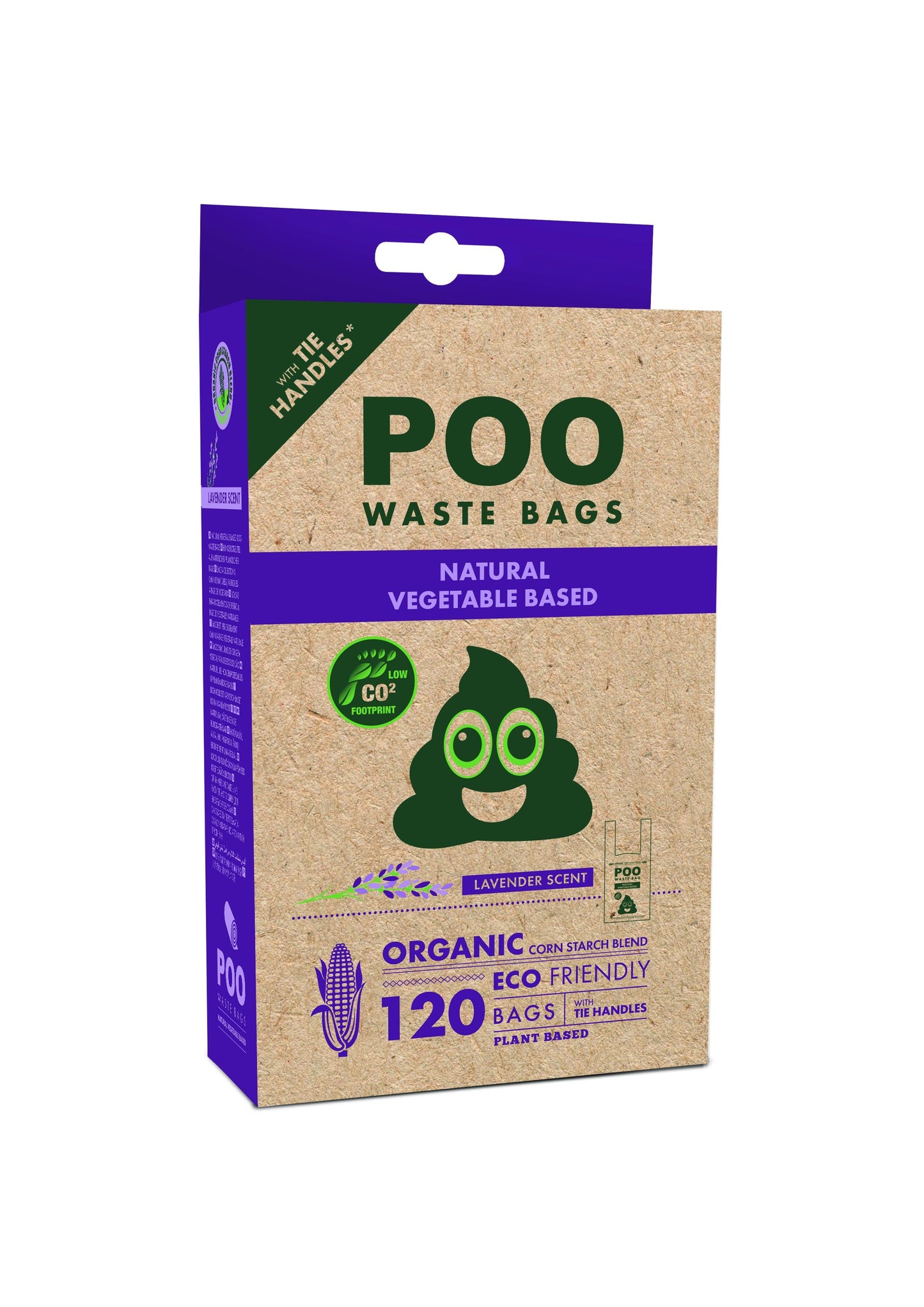M-PETS Poo Easy Tie Handles Dog Waste Bags (120 Bags) - Laven