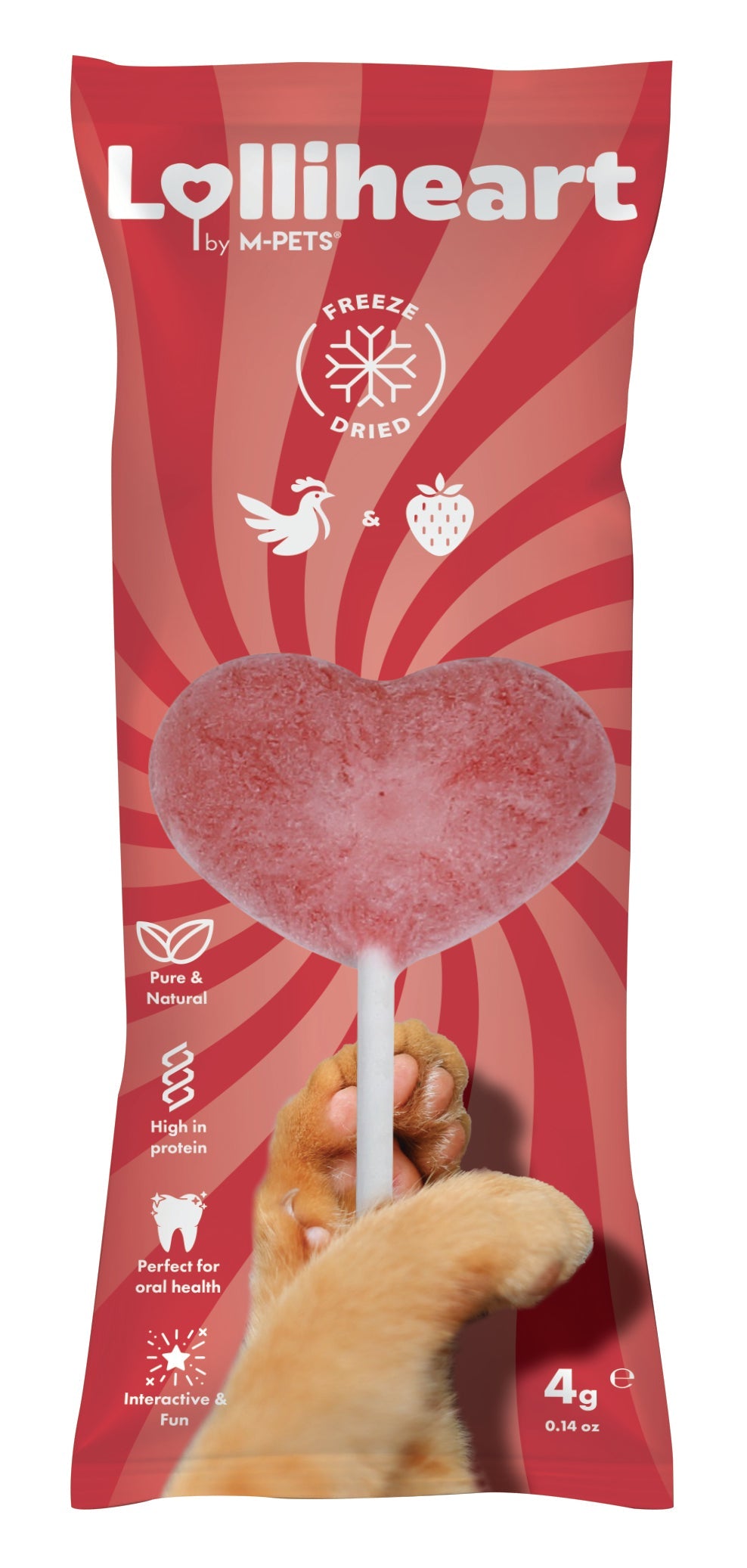 Lolliheart Chicken & Strawberry Cat Treat