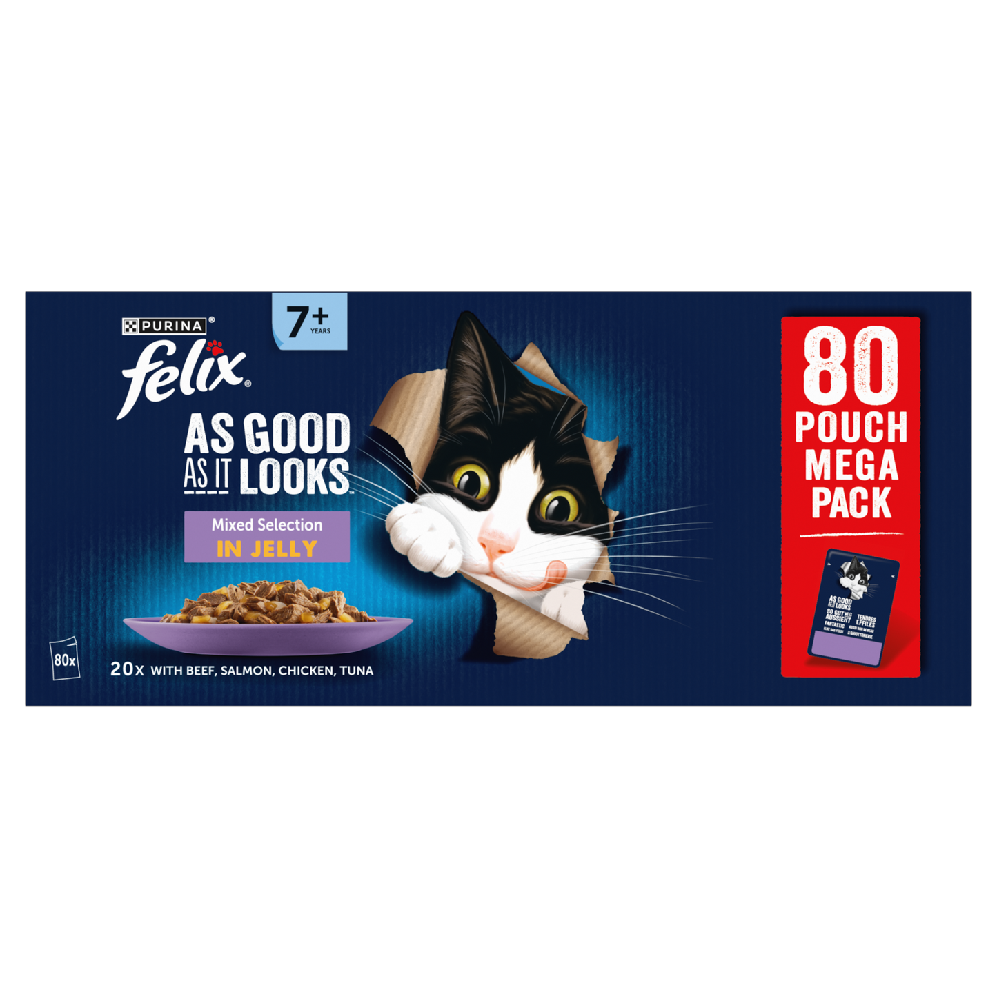 Felix As Good As it Looks Senior 7+ Meat Selection in Jelly Wet Cat Food