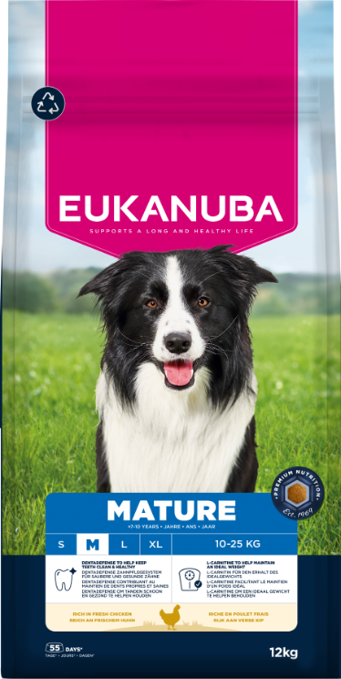 Eukanuba Mature Medium Breed Dry Dog Food - Chicken - 3kg & 12kg