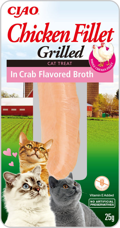Ciao Grilled Chicken Fillet Cat Treat in Crab Flavoured Broth