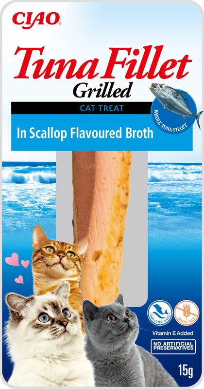 Ciao Grilled Tuna Fillet Cat Treat in Scallop Flavoured Broth