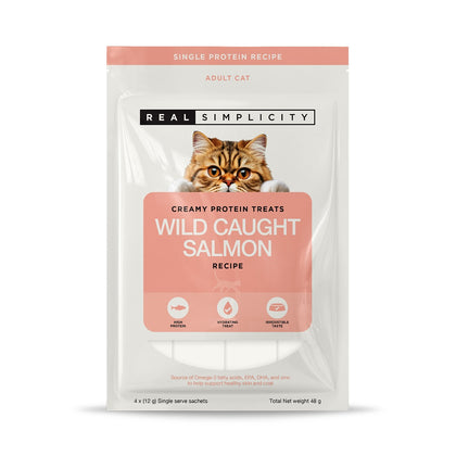 Real Simplicity Creamy Protein Treats Wild Caught Salmon Adult Cat Treat