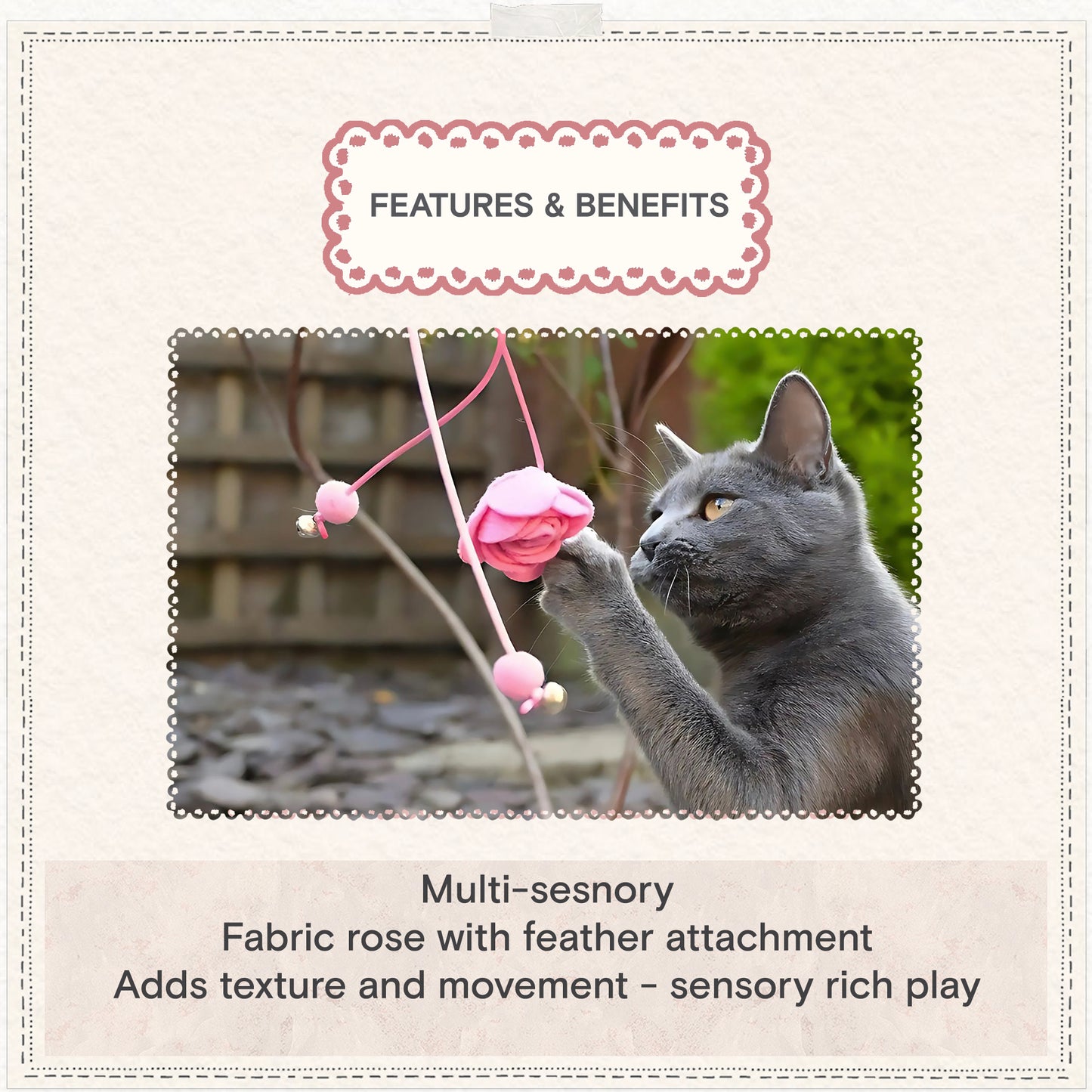 Cath Kidston Dolly Rose Double Rose Cat Teaser Toy