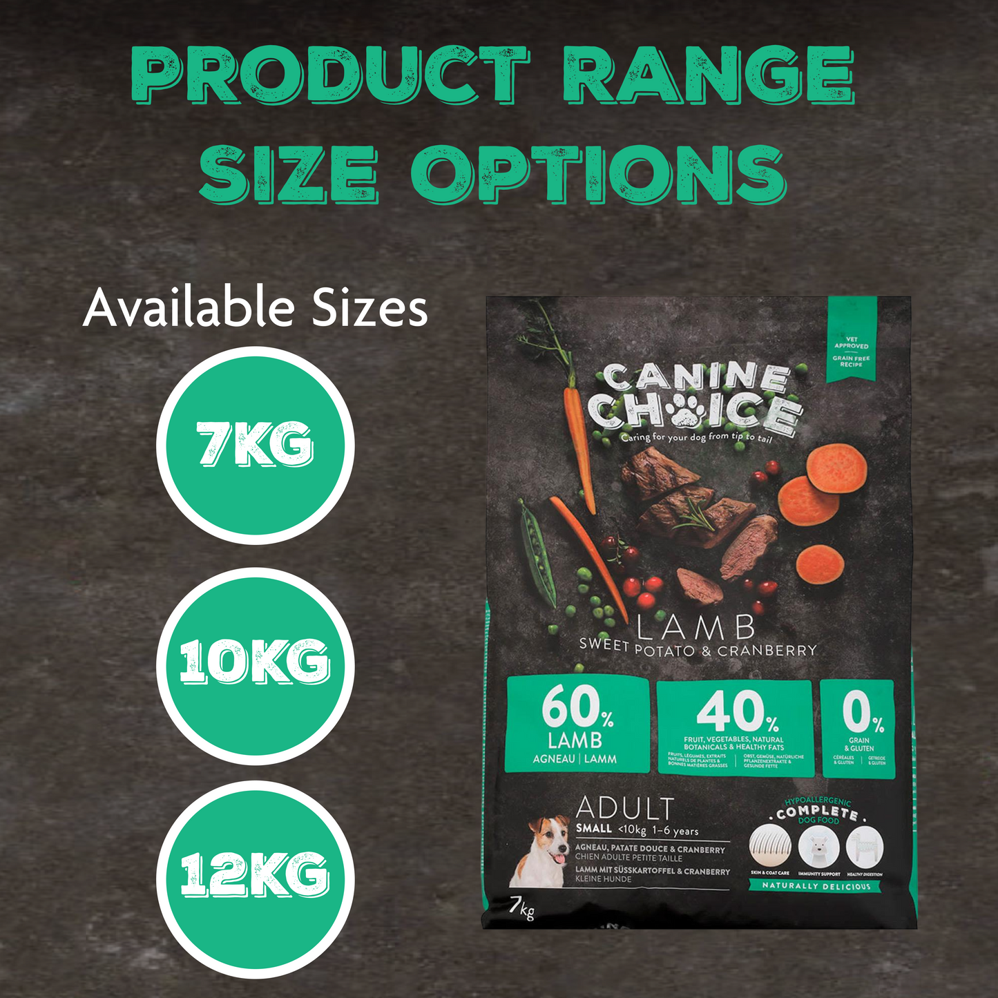 Canine Choice Super Premium Grain-Free Small Senior Light Dry Dog Food – Lamb | 7kg