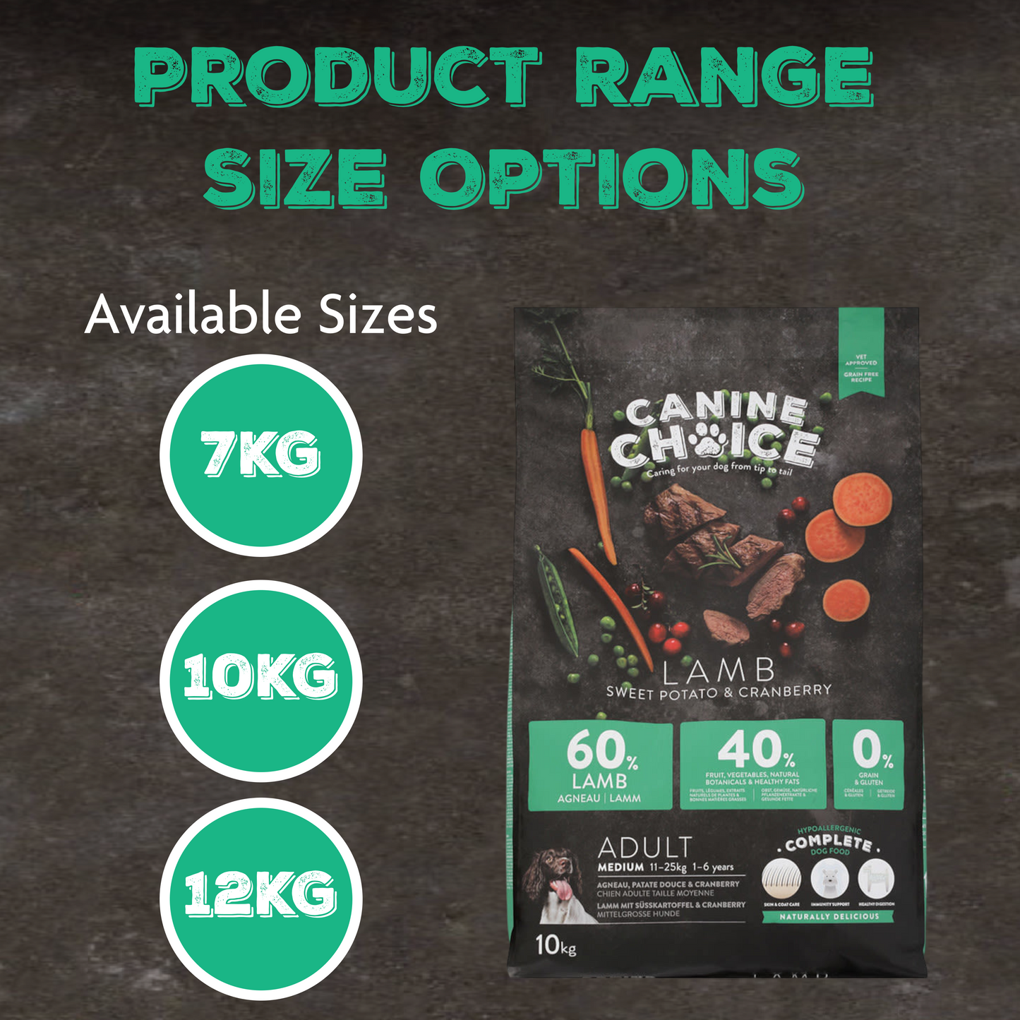 Canine Choice Super Premium Grain-Free Medium Adult Dry Dog Food – Lamb | 10kg