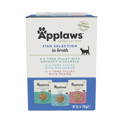 Applaws Cat Broth Pouch 12x70g Multipack - Fish