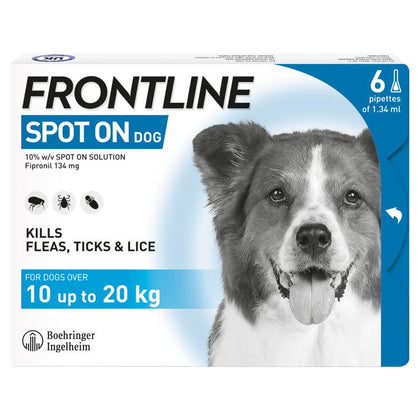 Frontline Spot On Flea & Tick Treatment for Medium Dogs (10-20kg)