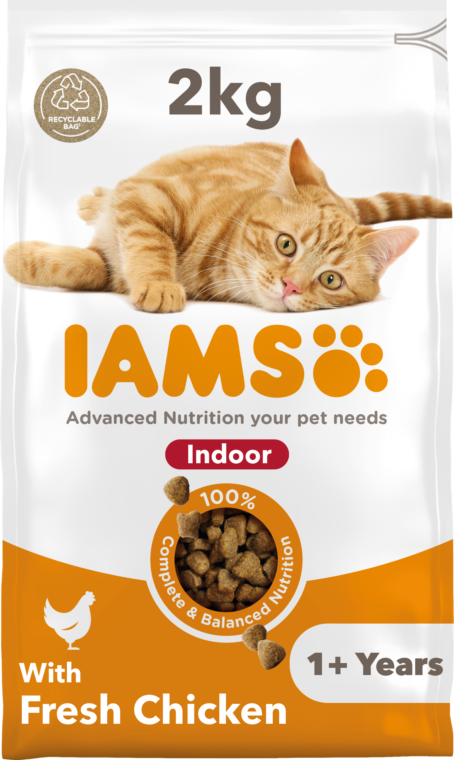 IAMS for Vitality Indoor Cat Food with Chicken 2kg