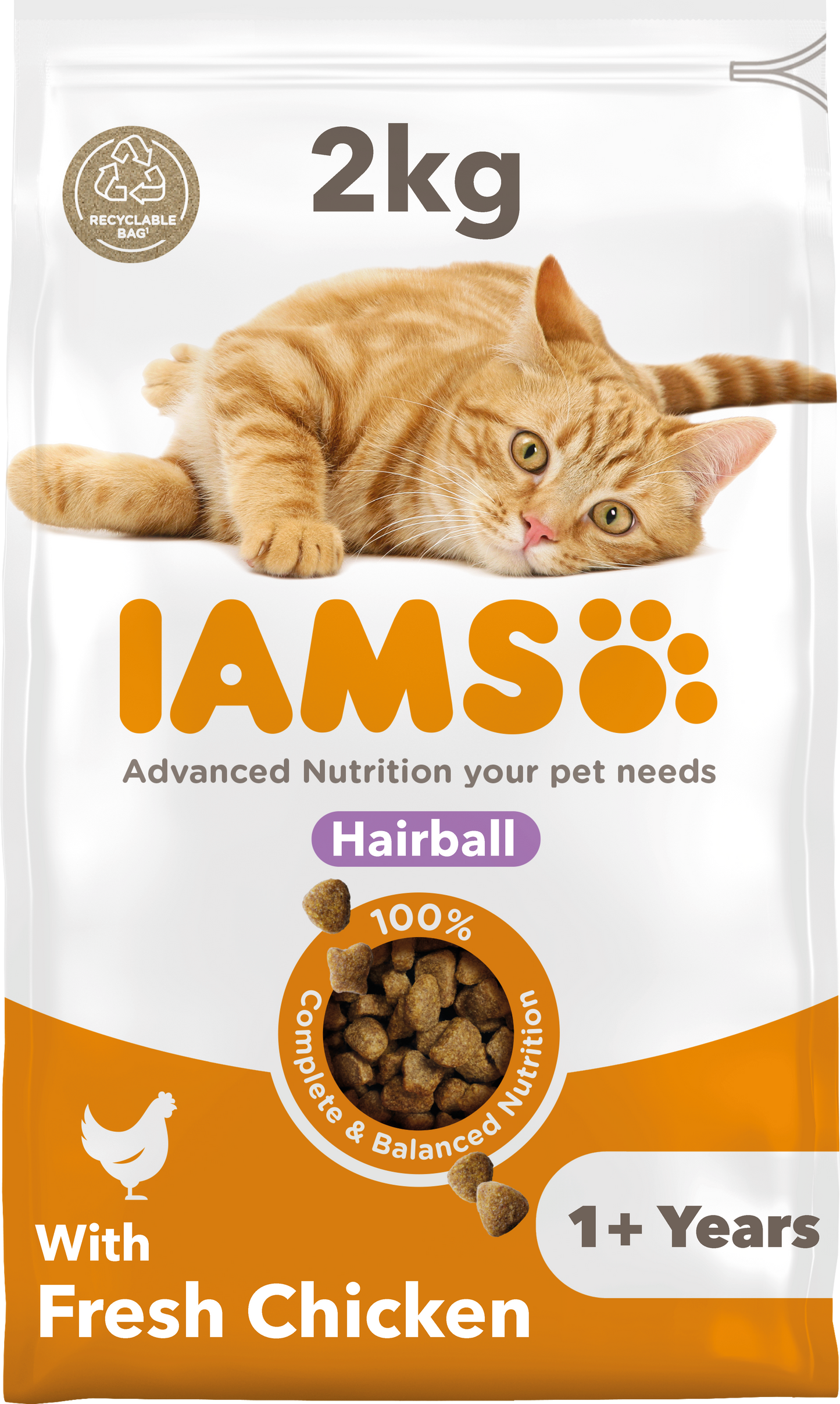 IAMS for Vitality Hairball Cat Food with Chicken