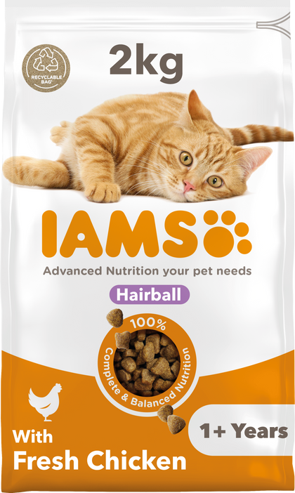 IAMS for Vitality Hairball Cat Food with Chicken