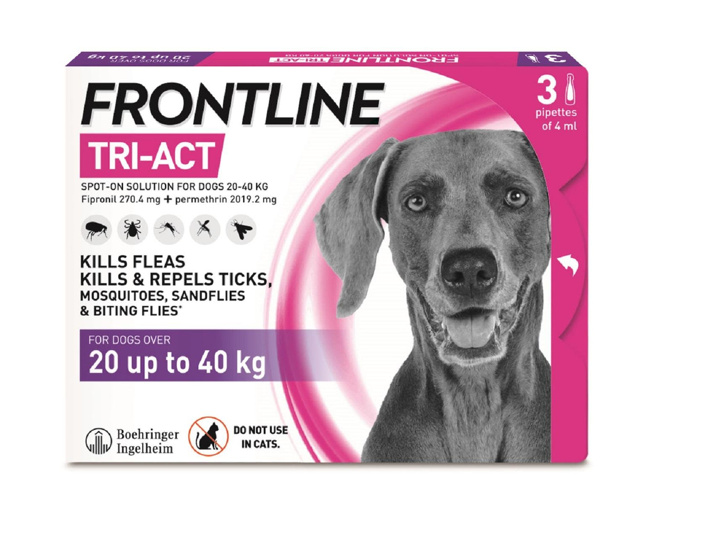 Frontline Tri-Act Flea & Tick Treament for Large Dogs (20-40kg)
