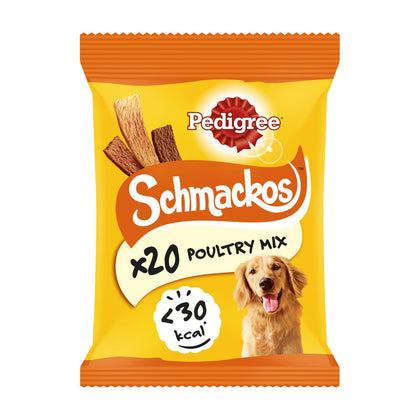 Pedigree Schmackos Adult Dog Treats Poultry Mix 20 Strips
