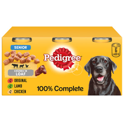 Pedigree Senior Wet Dog Food Tins Meat in Loaf