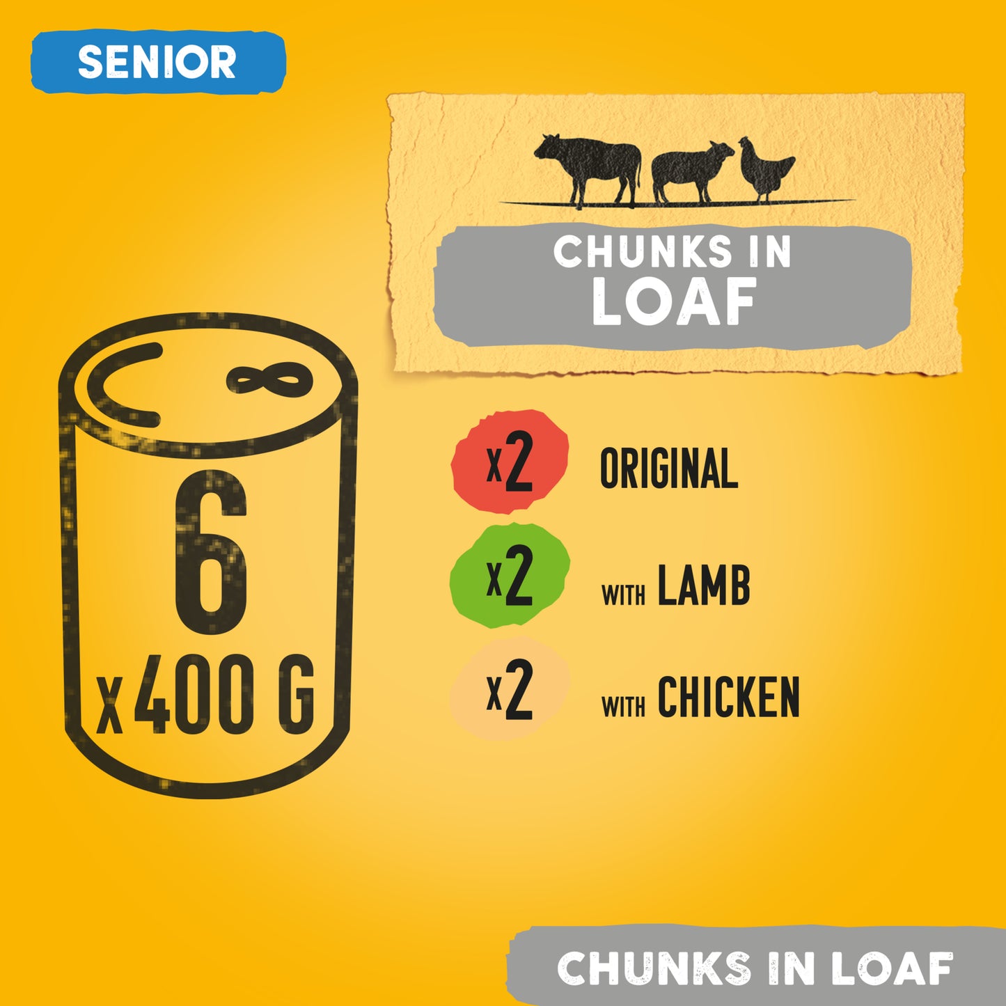 Pedigree Senior Wet Dog Food Tins Meat in Loaf