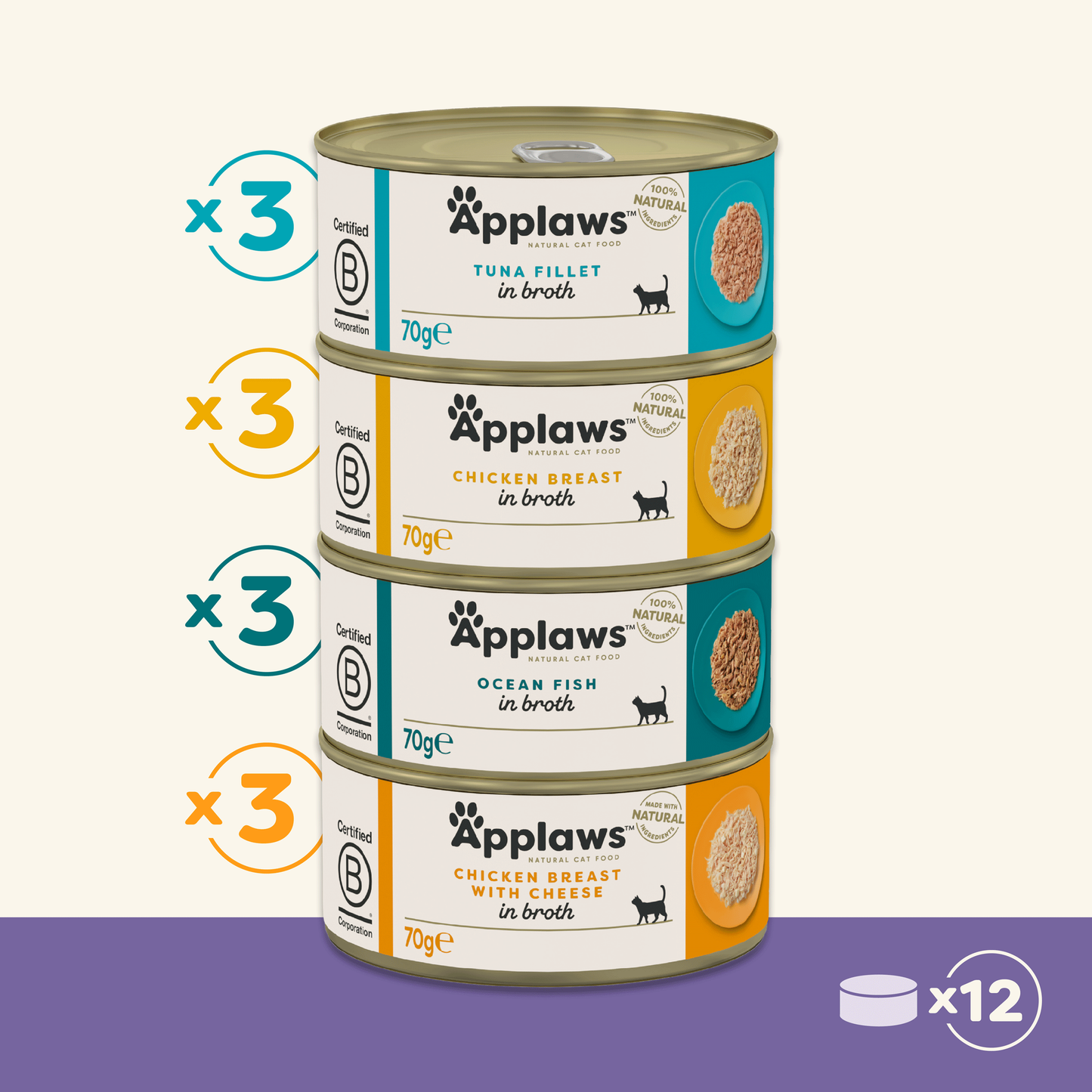 Applaws Cat Tin 70g Multipack Mixed