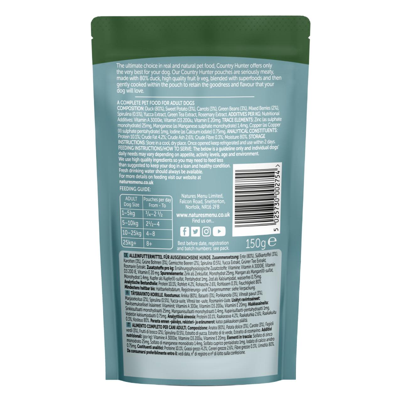 Natures Menu Country Hunter Duck Wet Dog Food Pouches