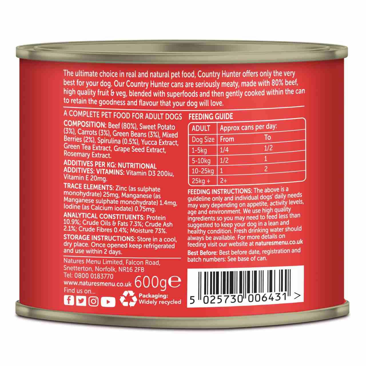 Natures Menu Country Hunter Superfood Beef Cans