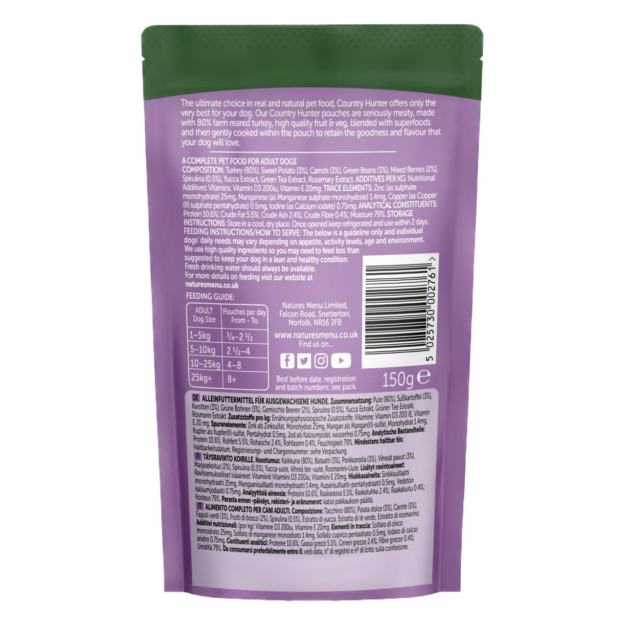 Natures Menu Country Hunter Turkey Wet Dog Food Pouches