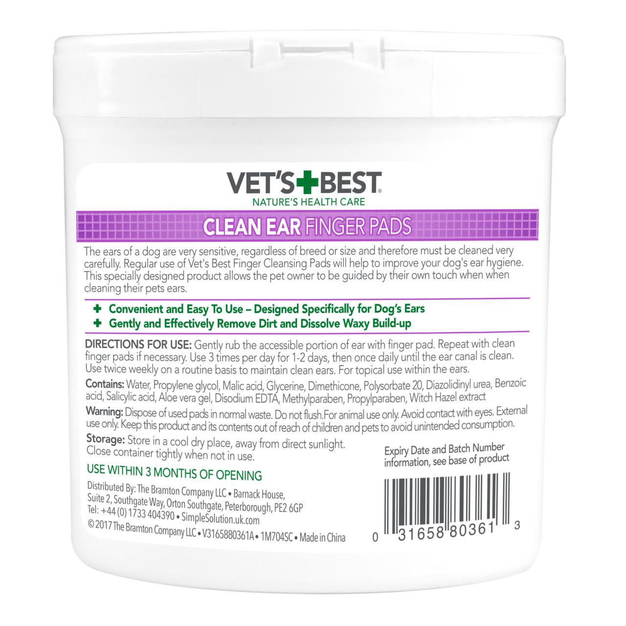 Vet's Best Clean Ear Finger Pads for Dog